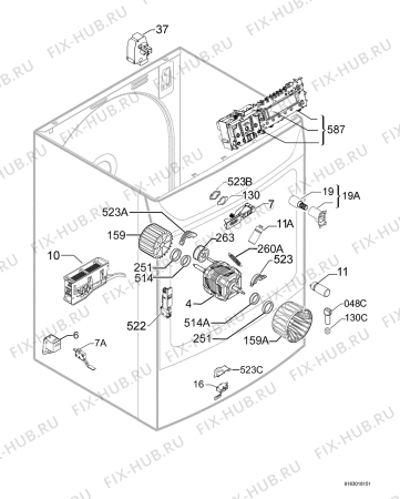 Взрыв-схема сушильной машины Privileg 00509465_21083 - Схема узла Electrical equipment 268